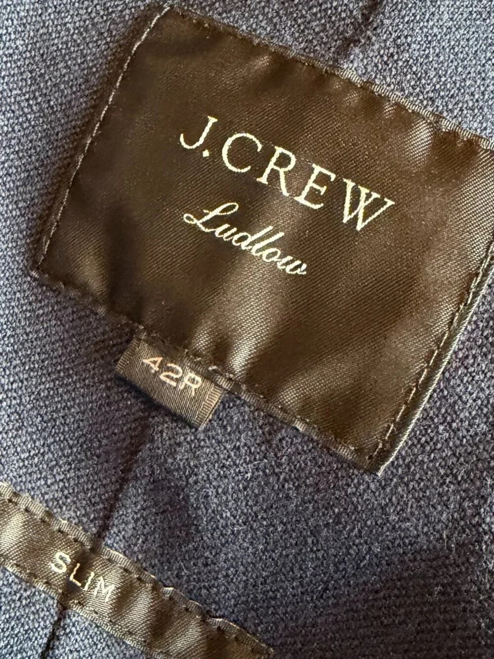 J. Crew Ludlow Two Piece Suit Moon British Cloth Wool Cotton Blazer Size 42R 32